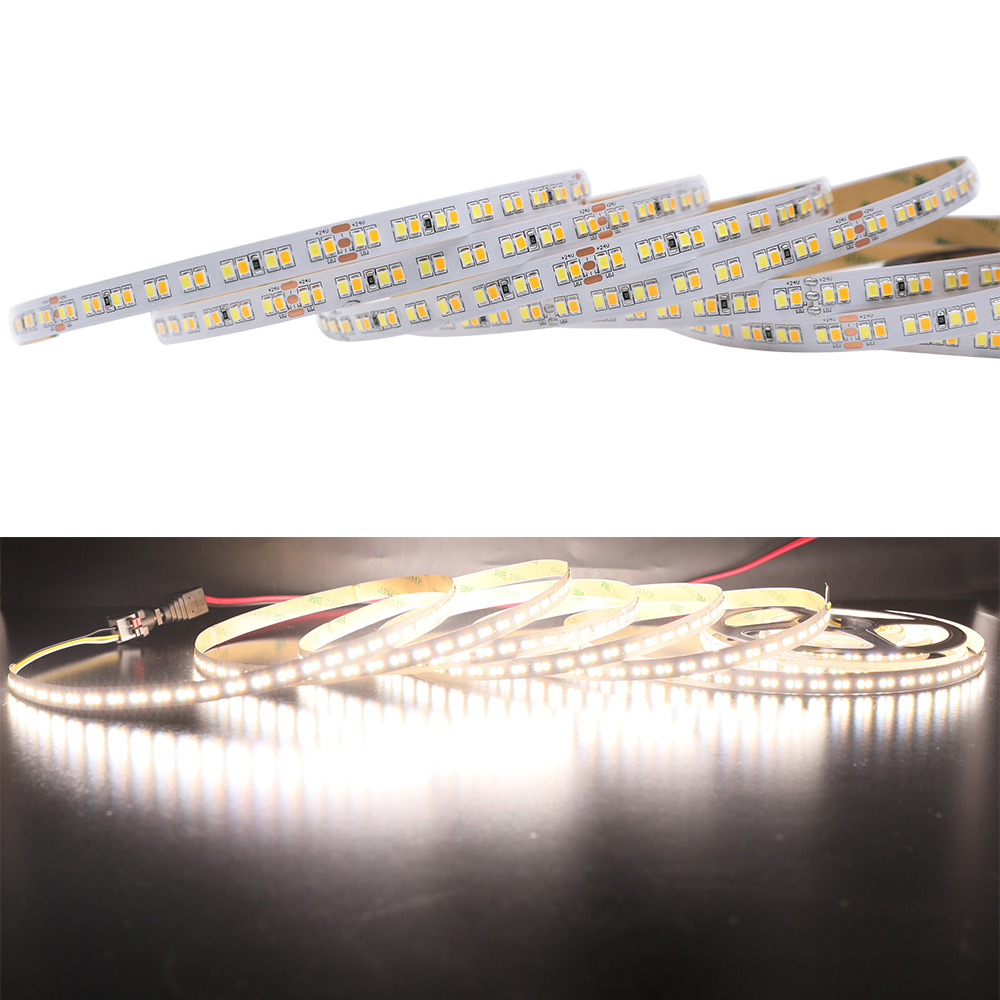 DC24V 2835SMD CCT 960LEDs 10MM Optional Flexible Smart LED Strips-Pure White+Warm White, 16.4FT/Roll DC24V 2835SMD CCT 960LEDs 10MM Optional Flexible Smart LED Strips-Pure White+Warm White, 16.4FT/Roll